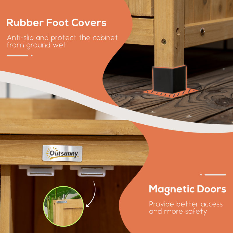 Outsunny Outdoor Potting Bench Table & Garden Storage Multi